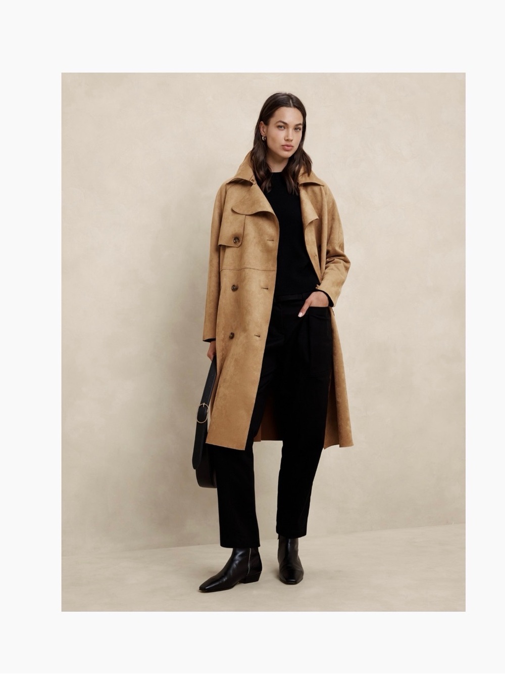 Banana Republic Camel Double-Breasted Trench Coat